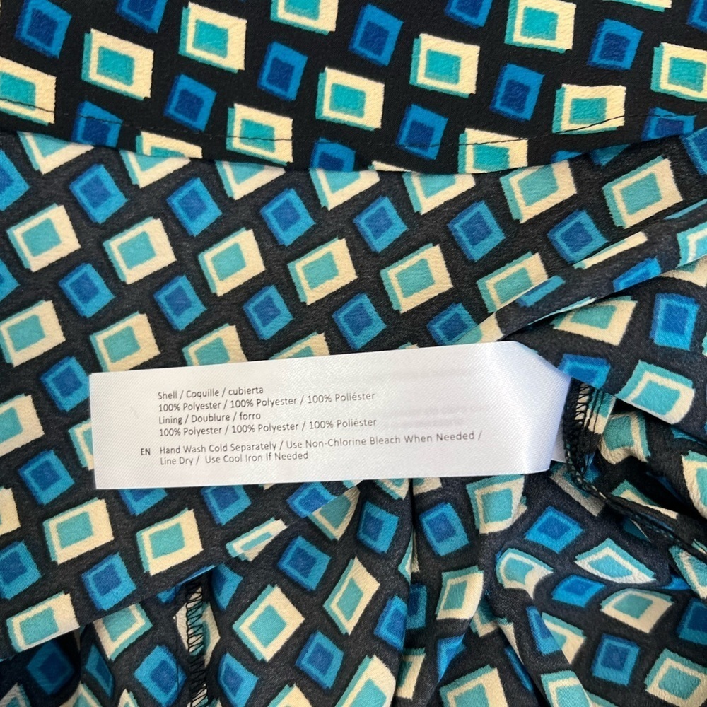 NWT Band Of The Free BOG Genevieve Teal Diamond Puff Sleeve Mini Dress Size XS L - Picture 9 of 14
